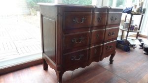 Relooking commode ancienne or et noir 